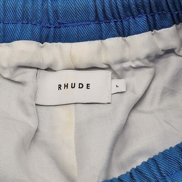 Rhude Bandana Print Drawstring Cotton Shorts Blue Size Large - Preowned - Picture 3 of 7